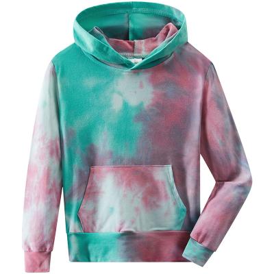 China Custom Kids Colorful Tie Dye Hoodies Anti Shrink Long Sleeve Pullover Sweatshirts Kids Boy Hoodie for sale