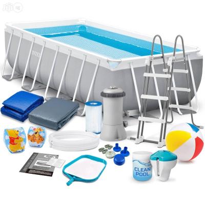 China INTEX 26792 PRISM Frame Pool Large Above Ground Pool and Accessories Outdoor Piscina (4.88m x 2.44m x 1.07m) PVC 4.88m x 2.44m x 1.07m for sale