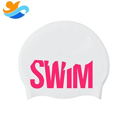 China Best Waterpoof Custom Logo Water Sport Silicone Swim Caps Waterproof For Adult for sale