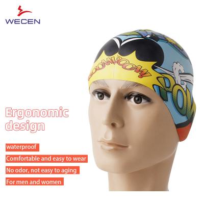 China Custom Waterproof High Quality Waterproof Ear Protect Swim Cap Personalized Silicone Water Sports Swimming Caps for sale