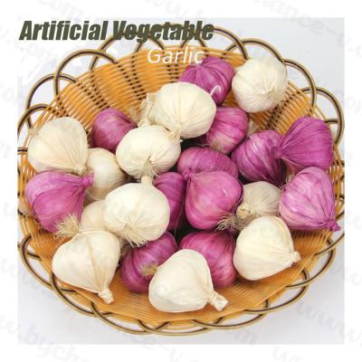 China Shop windows show teaching aid realistic artificial garlic plant simulation fake garlic for kitchen festival home decoration for sale