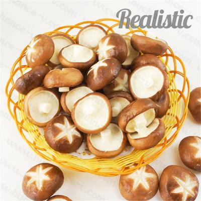 China Shop Windows Show Brown Realistic Artificial Vegetable Mushroom Fast Delivery Fake Food Toy For VM Purpose for sale