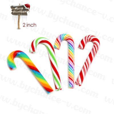 China DIY Opens Hotsale Christmas Accessories Rainbow Mini Faux Candy Cane DIY Ornaments for Holiday Party Decorations for sale