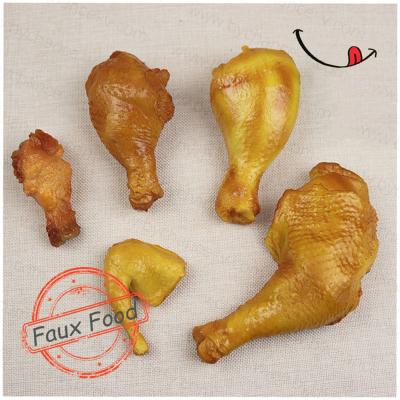 China Store Windows Show Fake Food Factory Realistic Dummy Chicken Wing Fried Drumstick Chicken Meat For Christmas Party Decoration Charms for sale