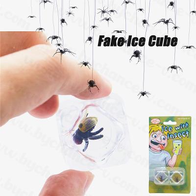 China Practical Prank Toy Realistic Halloween Joke Fake Ice Cube with Bugs for Halloween Treats Plugs Bugs Candy Bag Filler for sale