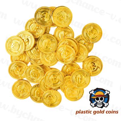 China Halloween Party and Event Supplies Gift Gold Coins Cheap Plastic Pirate Board Games Fake Currencies for Halloween Decorations for sale