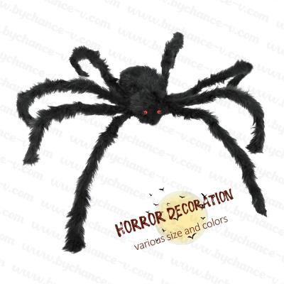 China Halloween Haunted House Props Props Scary Horror Party Decoration Giant Hairy Spiders For Indoor Outdoor Halloween Decoration for sale