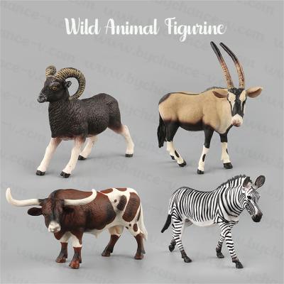 China Realistic Plastic Zoo Bull Realistic Zoo Argali Gift Preschool Toy Antelope Wild Animal Animal Figurines For School Prizes for sale