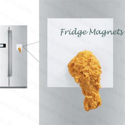 China Traditional Jokes Party Funny Realistic Wing Drumstick Gift Fried Chicken Fake Fridge Magnet For New Business Gifts for sale