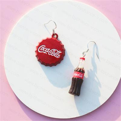 China Funky vintage hotsale fun gift party earring nightclub jewelry fake cola drink bottle drop earring earring for fashion women for sale