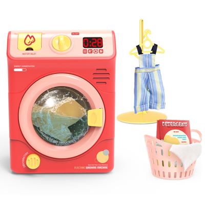 China Eco Friendly Pretend Play Kids Washing Machine Toy 3*1.5AA Battery Not Included Cute Toy Washing Machine Battery For Kids for sale