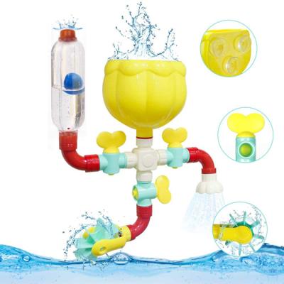 China Eco-friendly Material Multiple Methods Set Eco-friendly Water Play Pipe Toy Bathtub Baby Bath Kids Plastic Intersting Toys With Color Box for sale