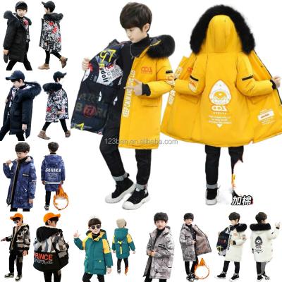 China Teenager Coat Thick Warm Cotton-Padded Hooded Outerwear Kids Clothes Autumn Winter Jackets For Boys Breathable Fur Hoodie for sale