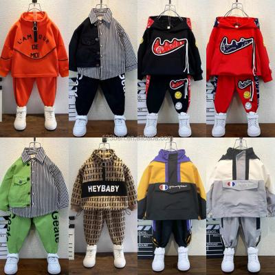 China 2023 Casual Boys Jogging Suit Wholesale Tracksuit Sportswear Kids Casual Jogging Set Winter Warm and 2pcs Boys Jacket Pocket for sale