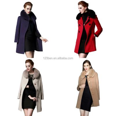 China 2023 breathable European and Korean version woolen mid length lapel is thin and solid color thin women's woolen coat for sale