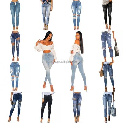 China 2023 OEM New Arrival Rips and Distressed Women's Jeans QUICK DRY Custom Denim Pants for sale