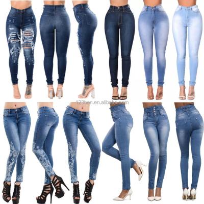 China 2023 Wholesale Skinny Spring High Quality Elastic QUICK DRY Ripped Slim Legging Women's Jeans for sale