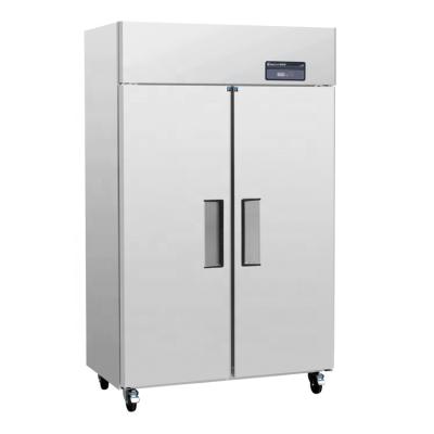 China Stainless Steel Commercial Kitchen Equipment Single-temperature Large Hotel Refrigerator Freezer Upright Two-Door Refrigerator for sale