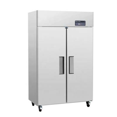 China Stainless Steel Commercial Kitchen Equipment Single-temperature Large Hotel Refrigerator Freezer Upright Two-Door Refrigerator for sale