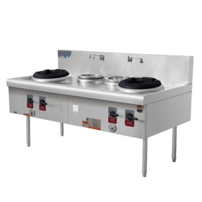 China Factory kitchen commercial restaurant gas frying stove gas kitchen cooktop stove with double boilers for sale