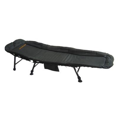 China Outdoor and fishing 3 section folding  fishing bed chair with 6 adjustable leg 600D padded waterproof mattress for sale