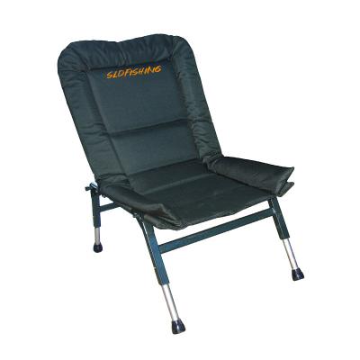 China Steel Frame SLD Outdoor portable padded folding Fishing Chair   dark green Fishing leisure comfortable chair for sale