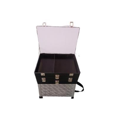 China Aluminium fishing tackle stool aluminum fishing Seat Box with a base case for sale