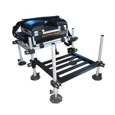 China Super Strong aluminum fishing tool Seat Box with 3pcs drawers with footplate  for carp fishing  tool storages for sale