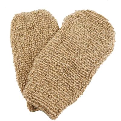 China EXFOLIATE Eco-Friendly Natural Hemp Exfoliating Bath Mitt Sponge and Scrubbing Hemp Mitt for Bath for sale