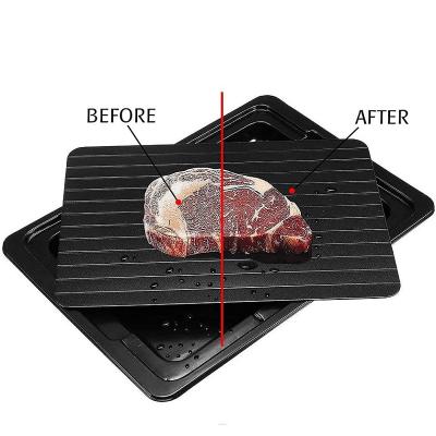 China Sustainable Kitchen Tools Keep Food Fresh Aluminum Quick Meat Defrost Tray No Electricity With Drip Tray for sale