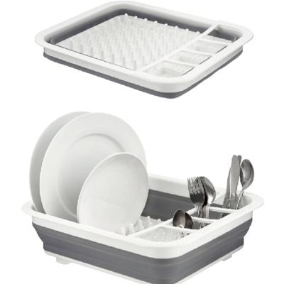 China New Design Sustainable Dish Drainer Drying Organizer Rack Folding Dish Drainer Folding Silicone Storage Rack for sale