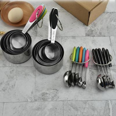 China Viable Wholesale Amazon 10 Piece Metal Stainless Steel Scale Custom Measuring Cup and Doser Set for sale