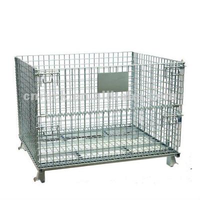 China Gray House Powder Coat Wire Mesh Folding Container Load Capacity 4000 Lbs for sale