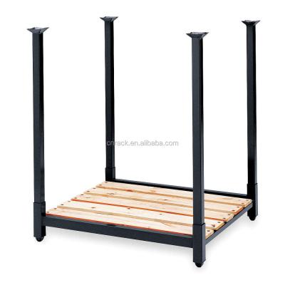 China Suitable for portable outdoors stacking racks with wooden platform metal plate racking warehouse stack rack 48