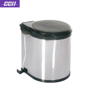 China Sustainable Waste Bin With Lid For Home Kitchen Stainless Steel Trash Can Cabinet Bin With Cover for sale