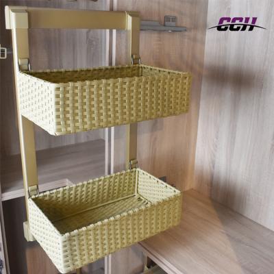 China Wardrobe etc. sliding rattan basket cane basket side mounted laundry basket for sale