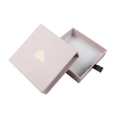 China Custom Wholesale Handmade Eco-Friendly Packaging Jewelery Box Drawer Pink Paper Packaging for sale