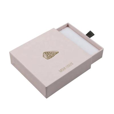 China Nice Quality Matt Gold Foil Logo Small Size Custom Jewelry Ring Gift Box for sale