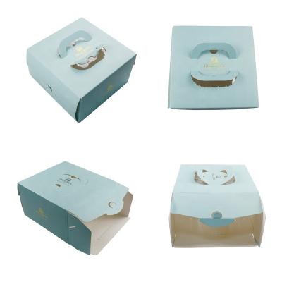 China Food Grade Handmade Paper Cardboard Packaging Custom Design Cheap Printing Birthday Cake Box With PE Window for sale