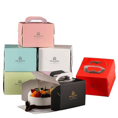 China Handmade Wholesale Custom Luxury Birthday Cake Boxes Wedding Cake Packing Case With Handle for sale