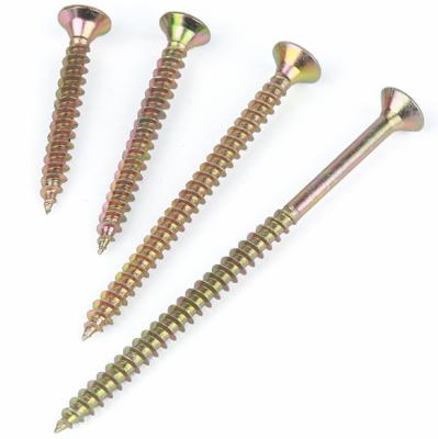 China Flat China Customized Zinc Yellow Wood Fastener Screw for sale