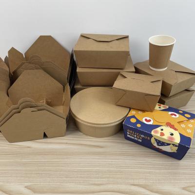 China Eco Friendly Food Wrapping Paper Food Packaging Container Restaurant Food Takeaway Packing Box for sale