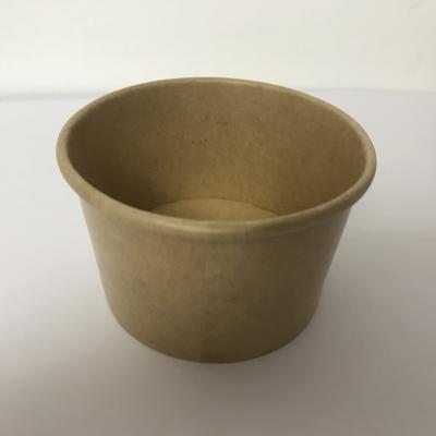 China Disposable Thickened Custom Printed Disposable Kraft Paper Ice Cream Paper Cup for sale