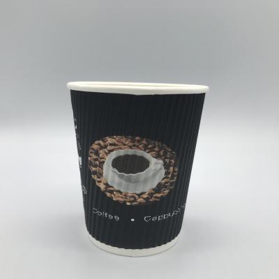 China Ripple Wallpaper Coffee Cups Biodegradable Custom Printing Takeaway High Quality Paper Cup For Hot Drinks for sale