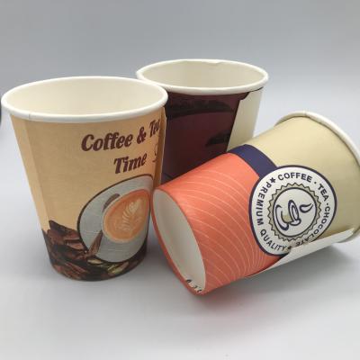 China Hot Sale Custom Printing 7oz Paper Coffee Cup Disposable With Handle For Hot Drinks for sale