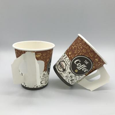 China Hot Sale Disposable Varied Size 7oz Hot Drink Paper Cup With Handle For Hot Handle for sale