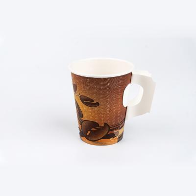 China China Manufacturer Disposable Custom Disposable Single Wall Paper Coffee Cups With Handle for sale