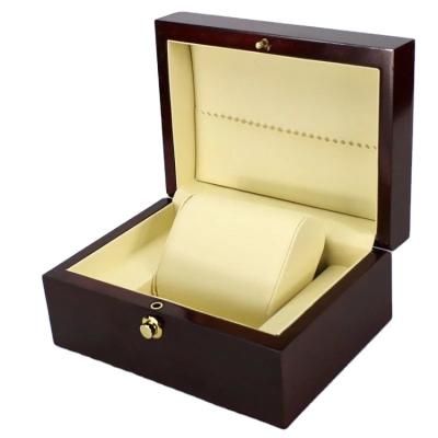 China High Quality Glossy Private Box Logo Wood Luxury Watch Packaging Lacquer Watch Box Gift Storage Box for sale