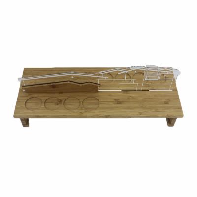 China High Quality Bamboo Material Lens Display Bottle Lens Base Liquid Display Holder for sale