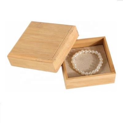 China Custom Recycled Silver Jewelry Packaging Box Gold Jewelry Holder Gift Box Bamboo Wooden Gift Wrapping Materials for sale